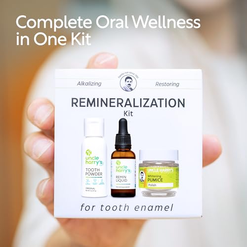 Uncle Harry's Natural Remineralization Kit with Tooth Whitening - 3 Products Strengthen Weak Enamel, Brighten Smile, & Correct Oral Care Issues (1 kit)