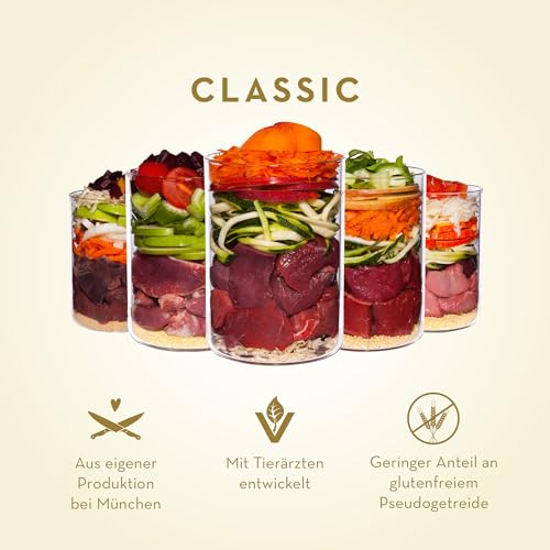 Terra Canis Kalb, Hirse, Gurke, gelbe Melone und Basilikum - Classic Nassfutter, 6x400g I Premium Hundefutter in 100% Lebensmittelqualität Aller Rohstoffe I Reichhaltig & gesund, glutenfrei