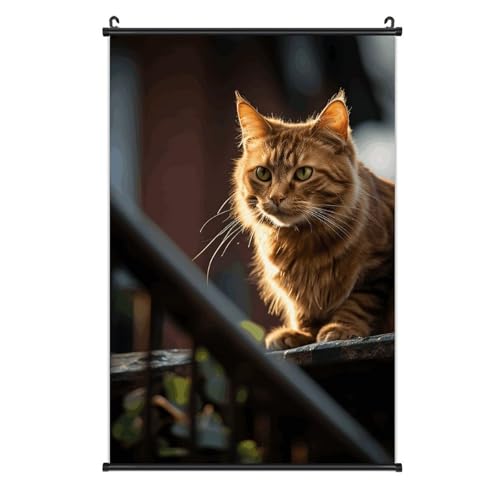 Poster sur toile chat d'art moderne 40x61 cm de haute qualité