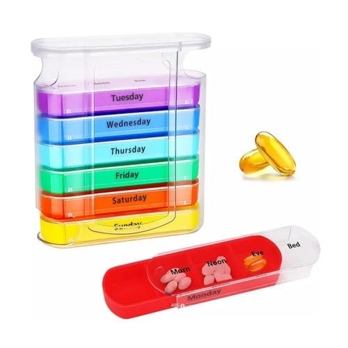 INKULTURE 7 Day Pill Box Organizer, Hard Case with Embedded Magnet, 7 Stackable Trays, Perfect for Travel and Home Use | Multicolor | 01 Pcs - Image 8 thumbnail