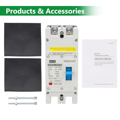 Wengart DC Molded Case Circuit Breaker WGM2DC-250,DC1000V 2P 160A Multifunctional Electrical Control Device Providing Overload and Short Circuit Protection - Image 4