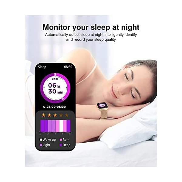 Smart Watch for Women with Bluetooth Call Answer/Dail,1.9'' HD Full Touch Screen Fitness Tracker, Smartwatch with Heart Rate Blood Oxygen Blood Pressure Sleep Monitor for Android and iPhone - Image 7