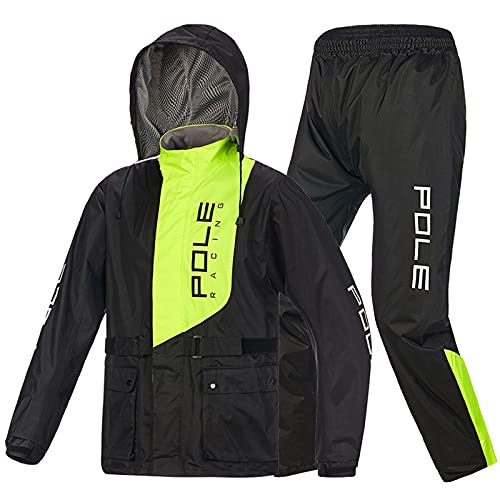 HSGAV Regenmäntel wasserdichte Motorradanzüge Regenanzug, (Jacke & Hosenanzug),Grün,XXL Cover
