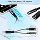 2-in-1 Adapter USB C auf Klinke 3,5mm Kopfhörer, ELEPRUC Type-C auf Klinke Adapter und Laden Kopfhörer Adapter Unterstützt 60W Schnellladung Aux Kabel Type C zu Schnellladung Aux Audio USB-C Devices