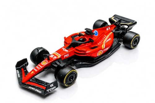 Image of Ferrari SF-23 F1 Racing Car Toy - 1:36 Scale Die-Cast Pull Back Model Car, Premium Red Finish, Durable Metal Body, Collectible Toy Vehicle for Kids Age 3+, Racing Fans & Collectors (Red)