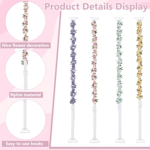 Image of FREEBLOSS 4 Pairs Decorative Bra Straps Adjustable Floral Bra Straps Colorful Shoulder Strap Replacement for Women, 4 Styles, 0.79 inch in Width