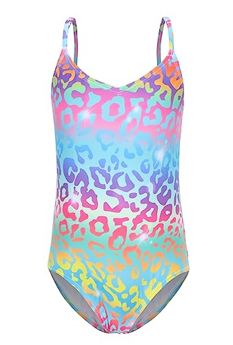 Image of Girls One Piece Swimsuits Hawaiian Floral Bathing Suit for Kids Adjustable Straps Swimwear 3-16 Years