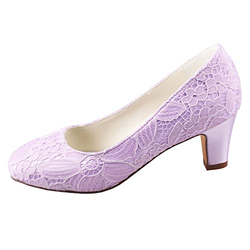 Emily Bridal Brautschuhe Damen Seide wie Satin Stöckel Absatz...