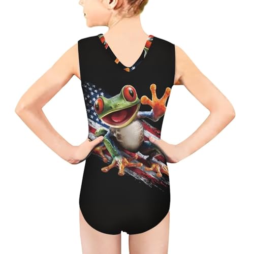 Image of Girls Fashion Print One Piece Swimsuit Bathing Suit Gymnastic Leotard for Kids, 5-14 Years