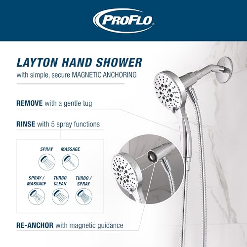 Regadera manual multifunción PROFLO PFHSK200 Chrome miniatura 2