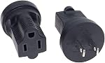 Toptekits 1-15P to 5-15R Power Adapter, NEMA 1-15P Male to 5-15R Female Power Converter, Canada/US 2-Prong to 3-Prong NEMA Converter Travel Plug Adapter (2 Pack)