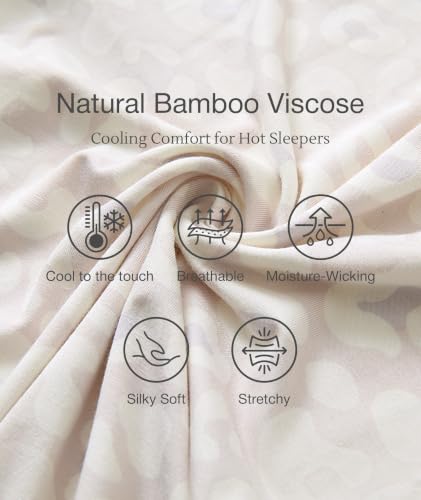 Image of GYS Bamboo Viscose Sleep Sets for Women Long Sleeve Crew Neck Pajama Sets with Pockets