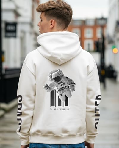 Image of Bewakoof Men's Cotton Blend Official Dc Merchandise Graphic Printed Oversized Fit Full Sleeve Terry Hoodies