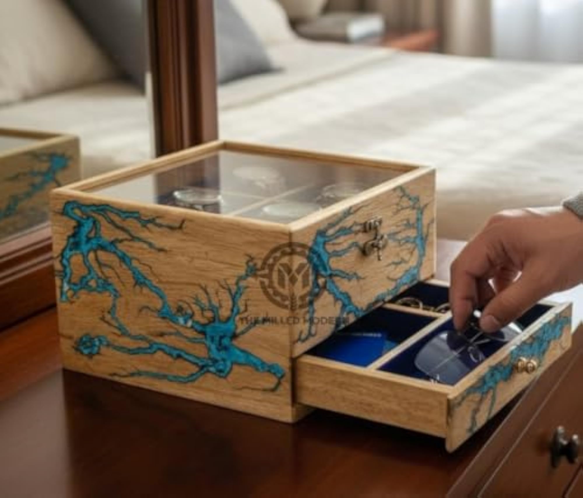 Wooden Watch Box with Drawer, Elegant Storage Solution