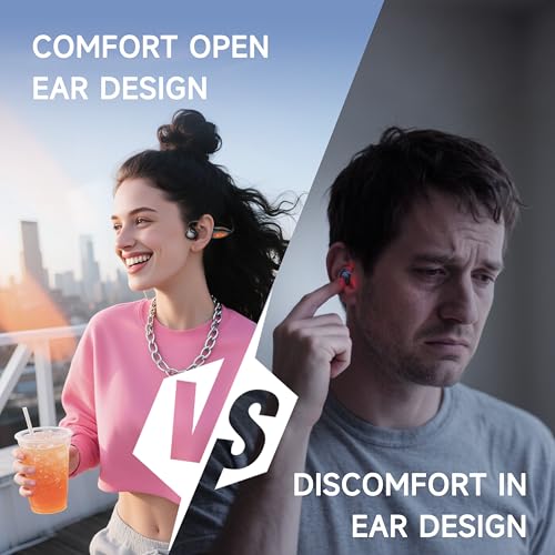 Image of Bone Conduction Earphones, Wireless, Bluetooth 6.1, Open-Ear Headphones, Non-Blocking, Bluetooth Headphones, Kotuden, Auto Pairing Headphones, Noise Cancelling, Microphone Included (Black)
