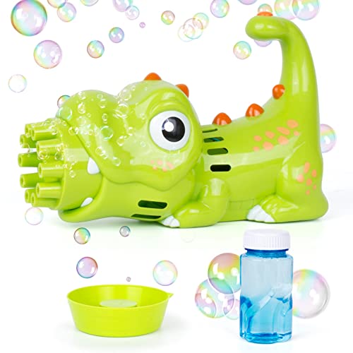 Dinosaur Seifenblasenpistole Gatling, 10-Loch Seifenblasen Spielzeug mit 1 Seifenblasenlösung und Tablett, Seifenblasenmaschine für Kinder Outdoor Spiel, Hochzeit, Geburtstag Party Cover