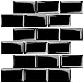 STICKGOO Subway Tiles Peel and Stick Backsplash, Stick on Tiles Kitchen Backsplash in Black (Sample, Thicker Design), 12" x 12"