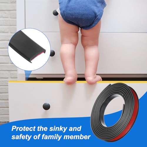 Image of uxcell U-Shape Edge Banding, 9.8ft x 18mm TPE Self-Adhesive Veneer Edging, Plywood Edge Trim Flexible Furniture Edge Protector for Countertop Cabinet Shelf Repair Restoration (Black)