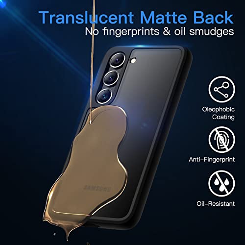Image of JETech Matte Cover Case for Samsung Galaxy S23 5G 6.1-Inch, Frosted Translucent Back Protective Slim Phone Cover, Anti-Fingerprints (Black)
