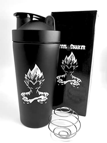 JAW REX Shaker en acier protéiné (750 ml) (Black Vegeta)
