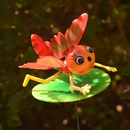 Garden Stakes Decoration, Stakes, Yard Art Outdoor Lawn Pathway Patio Ornaments, Set Of 5 Bee Snail Butterfly Frog Beetle #TOP4