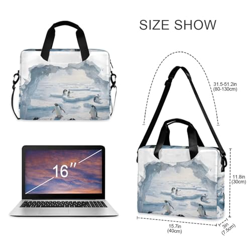 Maletín portátil para laptop 15.6 pulgadas con estampado de pingüinos antárticos miniatura 5