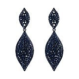 Flyonce Clip On Earrings for Women Rhinestone Crystal Wedding Bridal Clip-on Drop Dangle Earrings Na
