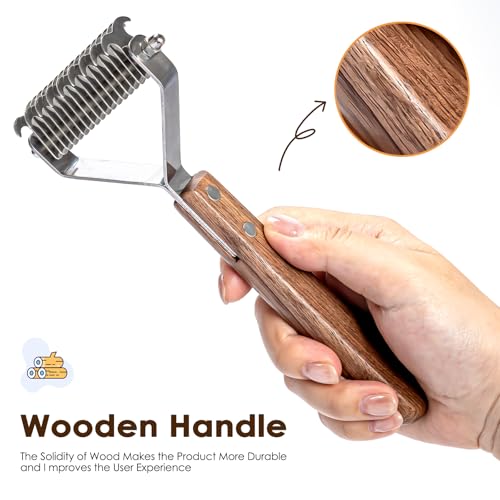 Unterfellbürste für Hunde, Katzen - Hundebürste & Katzenbürste für Langhaar - Coat King der Trimmstriegel Haustier-Unterfellpflege-Kamm für Hunde, zum Fellpflegen und Fellpflege(DUAL)