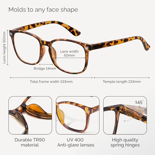 Image of CCVOO Reading Glasses for Women /Men, Eyeglasses, Blue Light Readers for Women /Men, Computer Eye Glasses, Cheaters