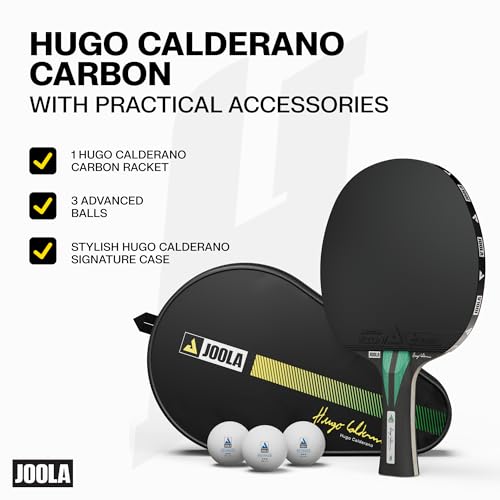 JOOLA Hugo Calderano Carbon Pro Table Tennis Racket Set – Includes Competition-Level Racket with ITTF-Approved Micron Rubbers and Carbon Fiber Blade, 3-Star Tournament Balls & Protective Carry Case - image 2