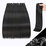 BLACK GEM Raw Straight Bundles Human Hair 12 14 16 Inches Keep Straightness Always Tangle-Free 100% Unprocessed Raw Vietnamese Hair Bundles【Gem Match Beauty-Meet Better Self】