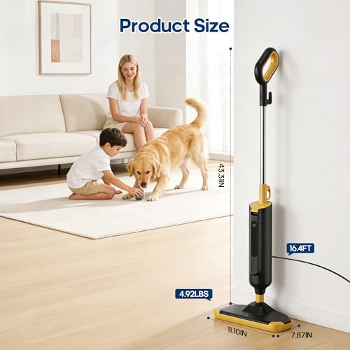 Image of NEWBULIG Steam Mop for Hardwood /Tile /Carpet, Lightweight Steamer Cleaner for Floor Cleaning, Heats Up in 30 Seconds,16.4 FT Cord and 2 Washable Pads