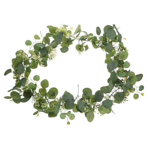 JECOMPRIS Enredadera de Eucalipto Artificial Densa Flores de Gypsophila, Vid Colgante Verde Falsa para Decoración de Pared y Eventos, Planta Decorativa Resistente para Bodas y Hogar (Larga)