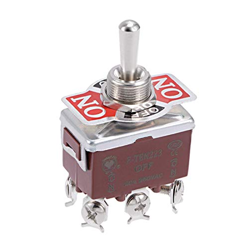 XYWHPGV Heavy Duty DPDT Momentary Rocker Toggle Switch 20A 250V 6P ON/OFF/ON Metal Bat 1pcs(64719 e4e7d 6bb61 32504 a0642 44caf