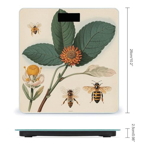 Báscula digital con ilustración vintage de abeja miniatura 2