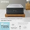 Intex Twin Size Air Mattress, 18in Height, Built-in Pump, Dura-Beam Deluxe Comfort-Plush - Portable Inflatable Blow-up Bed for Camping, Travel, Guests