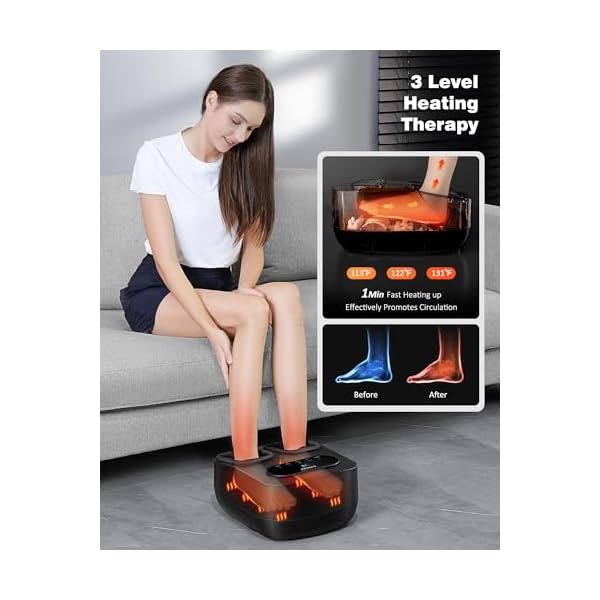KNQZE Shiatsu Foot Massager with Heat & Compression, LCD Touch Panel, FSA - Image 3