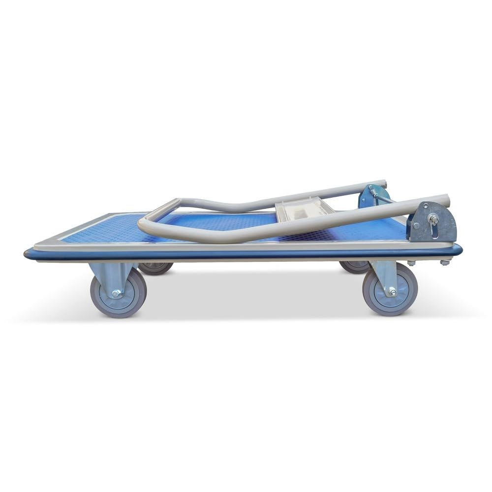 HEMMDAL Transportwagen | 300 kg Tragkraft | HxBxT 90 x 90,5 x 61 cm | Lagerwagen mit Vollgummi-Bereifung | großer Fahrkomfort | geräuscharm & elastisch | Plattformwagen aus Stahlblech | klappbar