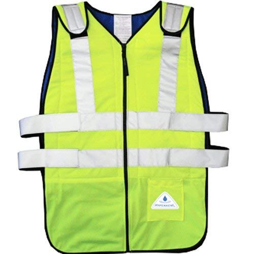TECHKEWL Hi-Viz Phase Change Cooling Vest with Cool Pax - ANSI Class 2 (Medium/Large)