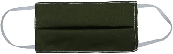 TFS Organic Cotton & Silk Face Mask - Reusable Washable Hypoallergenic Lightweight Fabric for Double Layered Protection - Reversible Design with Filter Pocket - Olive - Small