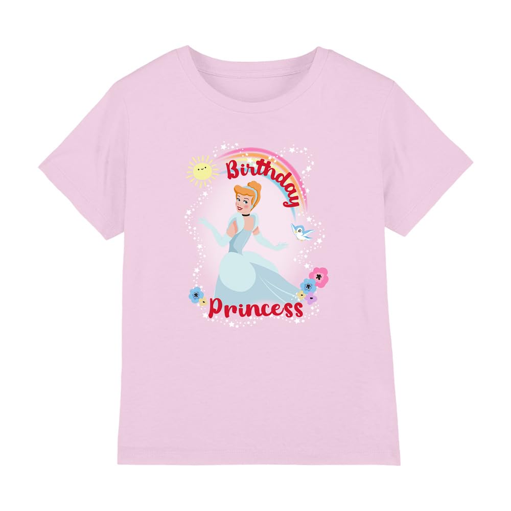 Cinderella Girls Pink Birthday Princess T Shirt, 7-8 Years