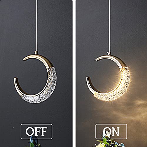 Lámpara de mesita de Noche posmoderna con LED en Forma de Media Luna, personalidad Simple y Creativa, lámpara de acrílico pequeña de Un Solo cabezal y línea Larga, fabricada en Ch