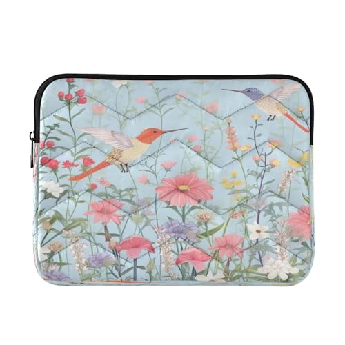 Funda para portátil diseño flores y pájaros 13-14 pulg miniatura 1
