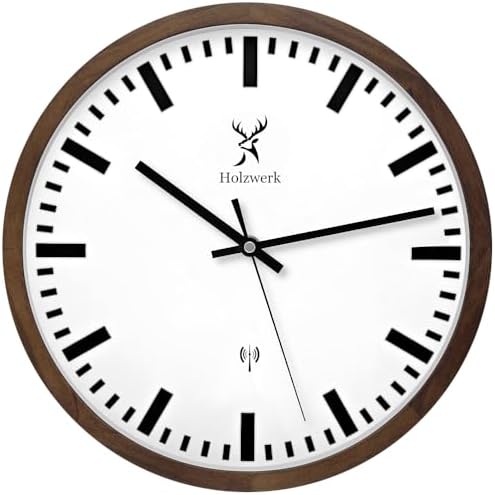 Holzwerk Wanduhr Aus Massivholz – 25 Cm Durchmesser, Buche – Laufleises Uhrwerk, Handgefertigt