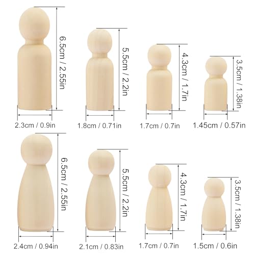 Gniemckin 150 Pieces Wooden Peg Doll Bodies thumb #1