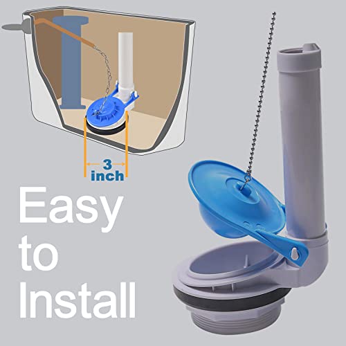 Toilet Flapper Replacement Kit 3 Inch (2 Pack) For Toto Toilet Flapper 3'' Easy To Install With Stainless Chain & Rubber Fit 3-Inch Flush Valve Toilet For G-Max, Thu499S, Thu331S, Thu175S & 2021Bp #TOP2