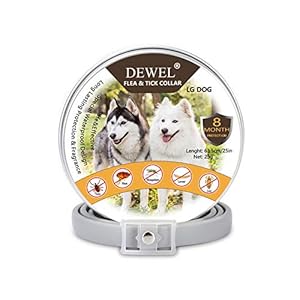 DEWEL Collar Antiparasitario Collar Antiparasitario Perros Impermeable Tamaño Ajustable de 63cm para Contrar los Pulgas, Garrapatas y Mosquitos