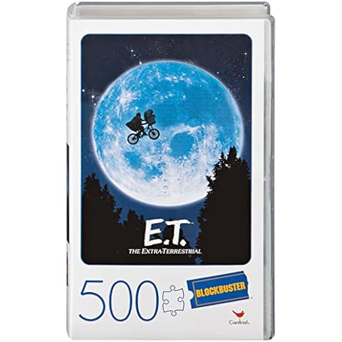 Spin Master Games 6058959 The Extra-Terrestrial Movie 500-Piece Plastic Video Case E.T. 500-teiliges Puzzle im Retro-Blockbuster-VHS-Videokoffer aus Kunststoff Cover