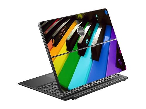 LidStyles Vinyl Protection Skin Kit Decal Sticker Compatible with Dell Latitude 5285 2 in 1 (Colorful Piano)