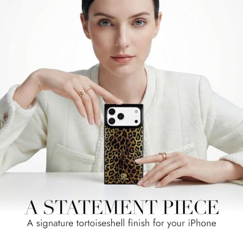 Image of COCOMII Rectangle for iPhone 18 Pro Max /17 Pro Max Case, Amber Leopard